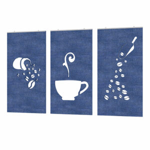 eSCAPE Coffee Shop Acoustic Wall Art | 3-Piece Set 72"W x 47"H | Available in 15 Colors