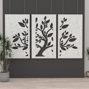 eSCAPE Series Tree Of Life Acoustic Art | 3-Piece Hanging Panel Set | 141"W x 84"H | Available in 15 Colors