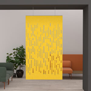 eSCAPE Series Digital Code Hanging Acoustical Panel | 47"W x 84"H | 15 Colors Available