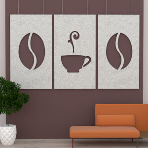 eSCAPE Series Acoustic Wall Art | 3-Panel Java Time Design | 141"W x 84"H | Available in 15 Colors
