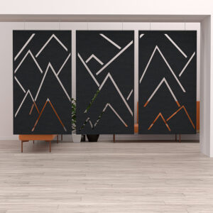 eSCAPE Series Mountain Range Acoustic Art | 3-Piece Suspended Panels | 141"W x 84"H | Available in 15 Colors