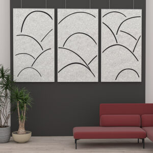 eSCAPE Series Acoustic Wall Art | 3-Panel Rolling Hills Design | 141"W x 84"H | Available in 15 Colors