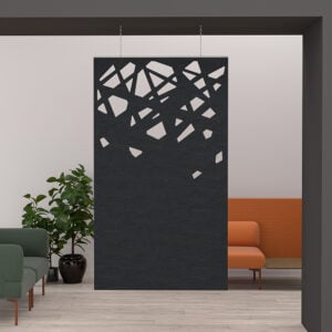 eSCAPE Series Suspended Acoustical Panel | Shattered Glass | 47"W x 84"H | 15 Colors Available