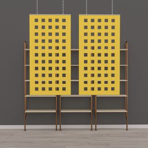 eSCAPE Series Suspended Acoustic Panels | Square Grid Design 2-Piece Set | 48"W x 47"H | 15 Colors Available