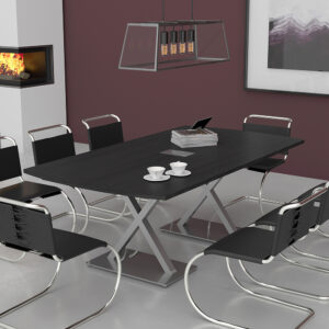 6-Person Conference Table With Metal X Base | Harmony Conference Series | 7' x 4' Meeting Room Table