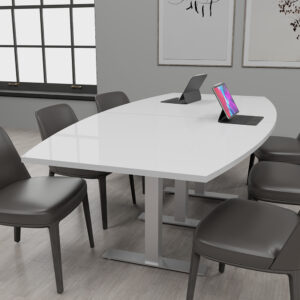 8-Person Boat-Shaped Conference Table with T-Bases | Harmony Conference Series | 8' Table