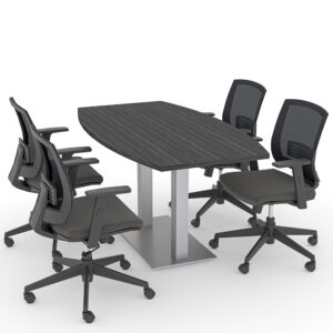 4 Person Meeting Room Table And Chairs Bundle | 5' Boat Shaped