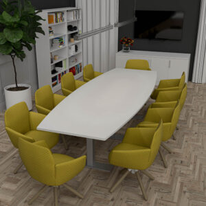 10 Person Conference Room Set Up | 10' Conference Table | 4-Door Credenza | Set of 2 Bookshelves 36'W X 72"H