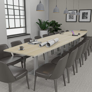 18-Person Conference Table with Metal Base | Harmony Conference Series | 4'x18' Meeting Room Table