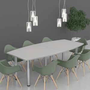 8-Foot Boat-Shaped Conference Table with Post Legs | Harmony Conference Series | 8 Person Table