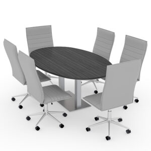6 Person Conference Room Table And Chairs Bundle | 6' Boval Shaped