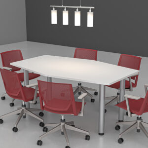 6 Person Hexagon Meeting Room Table with Post Legs | Harmony Conference Series | 6' Conference Table