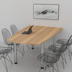 6-Person Arc Boat Huddle Table with Metal Post Legs |  Wall Mounted | 4X6