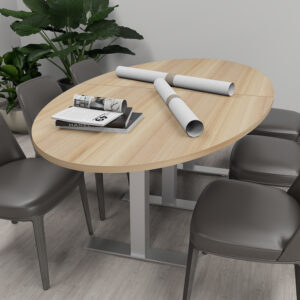 6-Person Oval Conference Table with Metal T-Post Legs | Harmony Conference Series | 8' Table