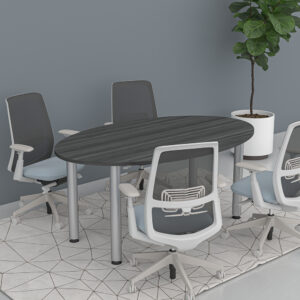 4 Person Oval Meeting Room Table with Post Legs | Harmony Conference Series | 6' Conference Table