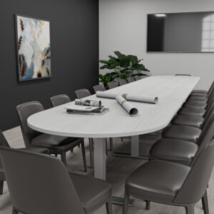 20 Foot Racetrack Conference Table with T Bases | Harmony Conference Series | 20 Person Boardroom Table