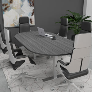 6-Person Racetrack Conference Table with T-Bases | Harmony Conference Series | 7' Table