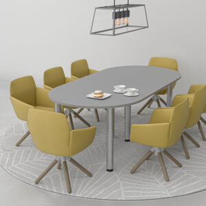 8' Racetrack Conference Table with Post Legs | Harmony Conference Series | 8 Person Meeting Room Table
