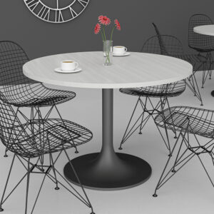 4-Person Meeting Room Table with Round Metal Base | Harmony Conference Series | 4' Diameter