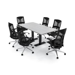 6 Person Conference Room Set Up | Harmony  Series 6' Rectangular Meeting Table and 6 Ame Executive Chairs