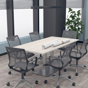 6-Person Rectangle Conference Table with Metal Base | Harmony Conference Series | 6' Table
