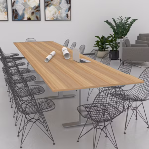 16-Person Conference Table with Metal Base | Harmony Conference Series | 4'x16' Meeting Room Table