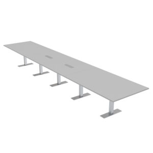 18-Person Rectangle Conference Table with T-Bases | Harmony Conference Series | Rotating Electrical Modules