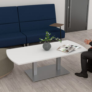 Office Coffee Table | 34"x70" Coffee Table With Double Post Base | Harmony Series Office Table | Available In 3 Shapes