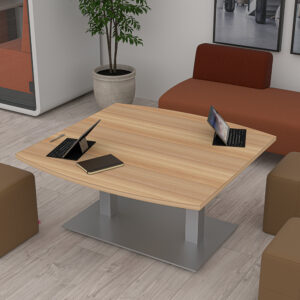 Large Coffee Table | 45"x45" Coffee Table With Double Post Base | Harmony Series Office Table | Available in 4 shapes