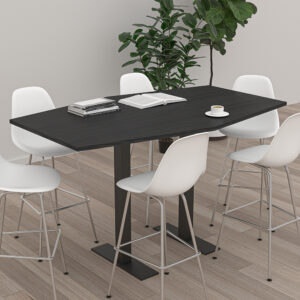 Bistro Office Table | 46"x72" Standing Height Meeting Table With T-Shape Base | Harmony Series Office Table | Available In 8 Shapes
