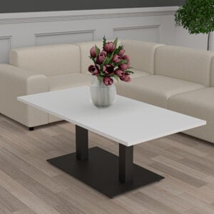 Office Coffee Table | 30"x60" Rectangle Coffee Table With Double Post Base | Harmony Series Office Table