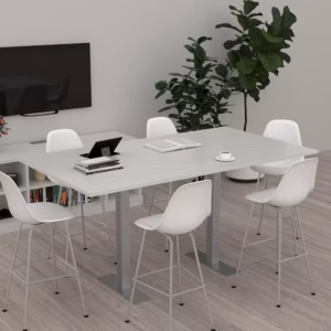 Bistro Office Table | 46"x84" Standing Height Meeting Table With T-Shaped Base | Harmony Series Office Table | Available In 8 Shapes
