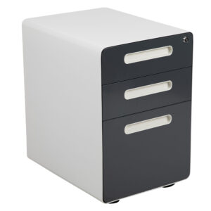 2-Color Ergonomic 3-Drawer Mobile Locking Filing Cabinet - 2 Color Options | Rolling File Cabinet