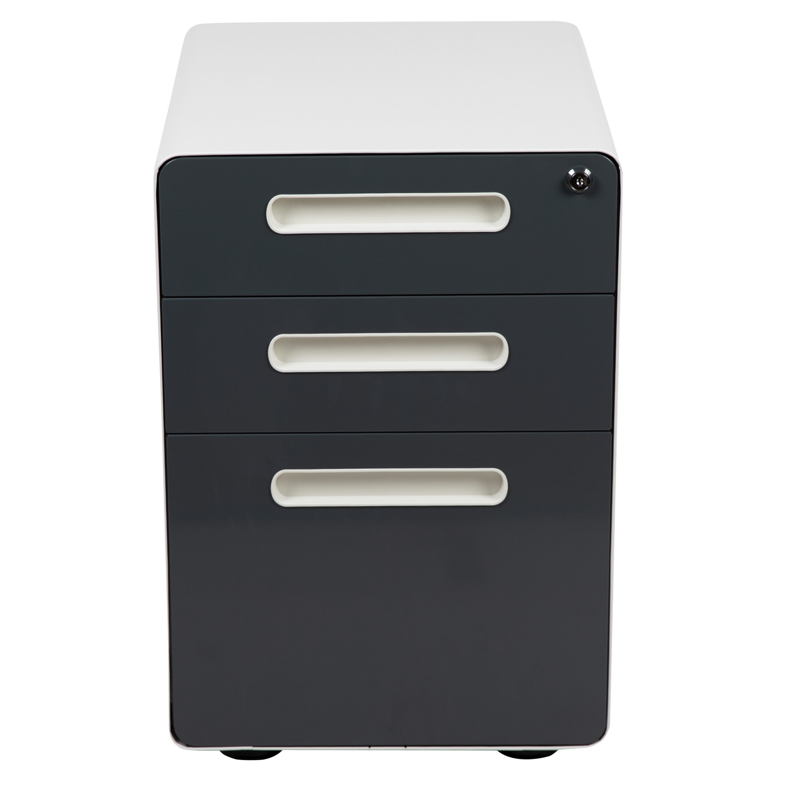 2-Color Ergonomic 3-Drawer Mobile Locking Filing Cabinet - 2 Color Options | Rolling File Cabinet - Image 9
