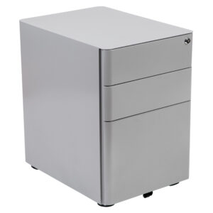 Modern 3-Drawer Mobile Locking Filing Cabinet With Hanging Drawer