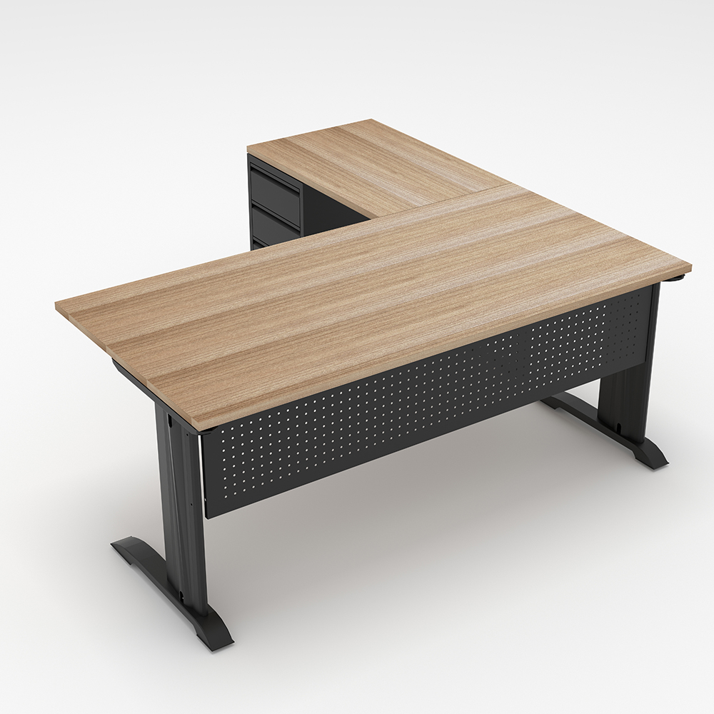 Indigo Series L-Shaped Laminate Office Desk with C-Legs | 6x6 | 8 Laminate Options - Image 2