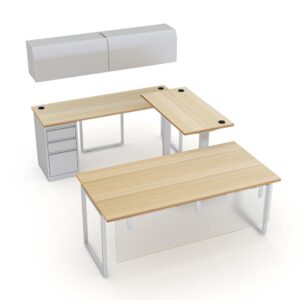 Indigo Series Executive Suite with Sit to Stand Desk | 6x9 | Multiple Laminates Available