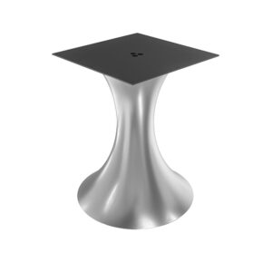 Wide Pedestal Table Base | Chrome Finish Trumpet Shaped Table Base | 28"H