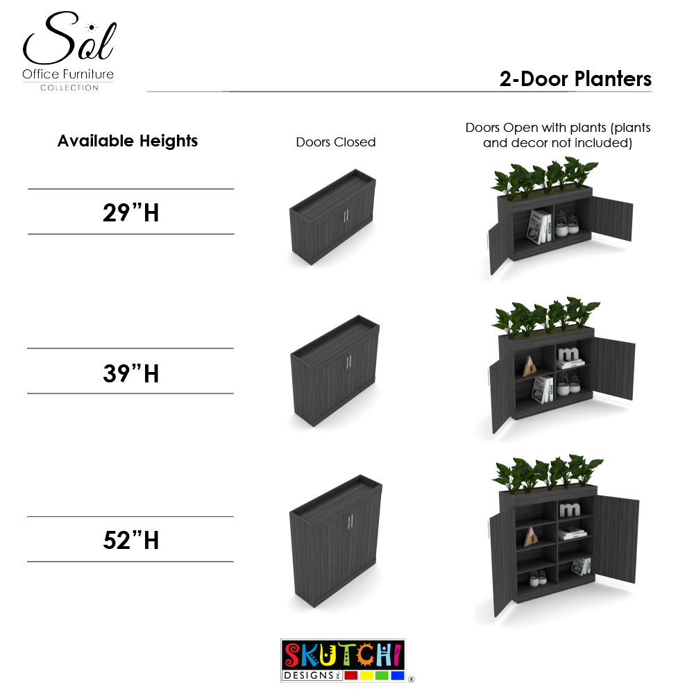 Planters sizing images-01 2-Door Storage Planter All heights Graphic