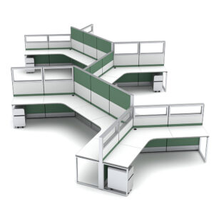 12-Person Cubicle Workstations | Sapphire Cubicle Collection | 3x3x65-52"H