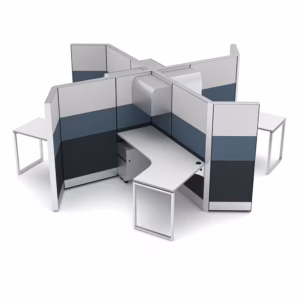 4-Person Cubicles and Workstations | Sapphire Cubicle System | 13x13x65"H