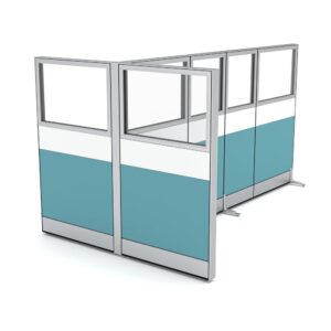 Freestanding T-Shaped Office Divider | Sapphire Cubicle System | 6x10x65"