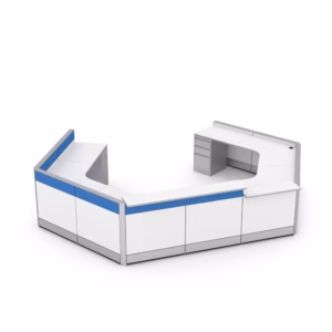 U-Shaped Reception Desk | ADA Compliant | Sapphire Cubicle System | 10x15x39H-32H