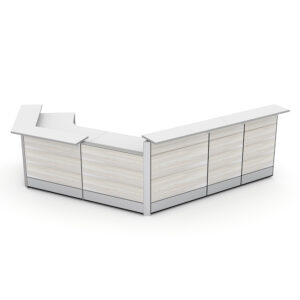Curved ADA Reception Desk | Sapphire Cubicle System | 7x9x39"-32"H