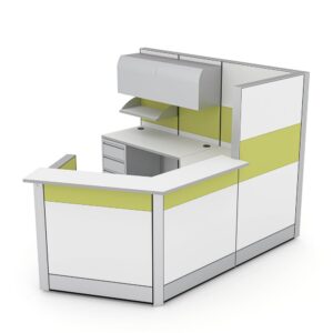 120 Degree Modern Reception Cubicle | Sapphire Cubicle System | 7x9x65"-39"H