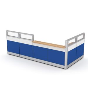 L-Shaped Office Reception Desk | Sapphire Cubicle System | 6x12x52"-39"H