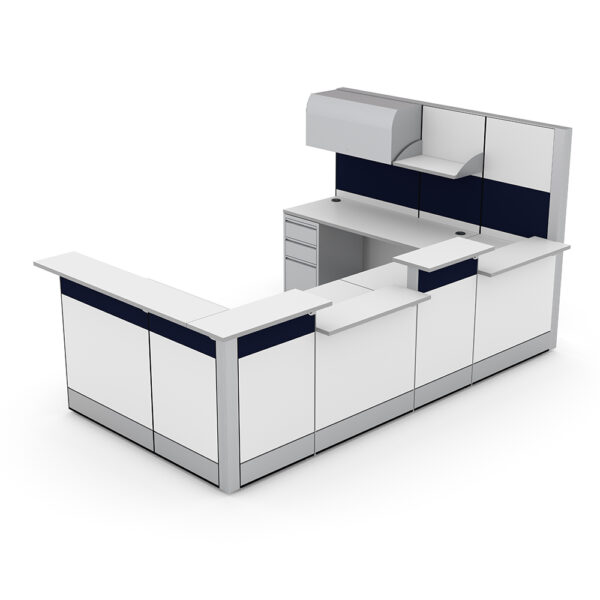 Modern Reception Desk | Sapphire Cubicle System | 7x10x65