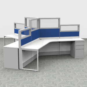 120 Degree Customer Service Cubicles | Sapphire Cubicle System 6x6x65"-52"H