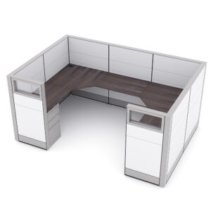 Modern U-Shaped Cubicle | Sapphire Cubicle Collection 9x6x52"H