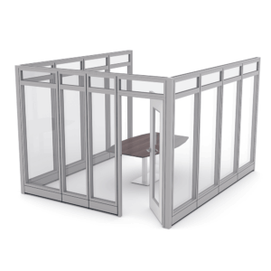 Glass Conference Room Cubicle Walls | Sapphire Wall System | 10'W x 12'D x 95"H